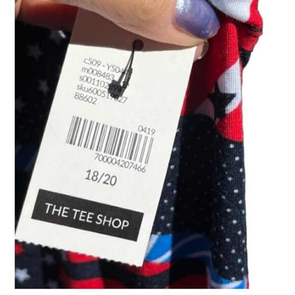 Lane Bryant Womens Sleeveless Top Shirt Plus 18/20 Patriotic Stars Stripes Blue - Picture 4 of 6